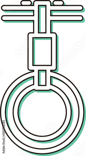 カラーシャドウ駅関連の単品アイコン　つり革