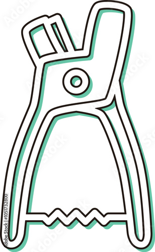 カラーシャドウ駅関連の単品アイコン　切符切り