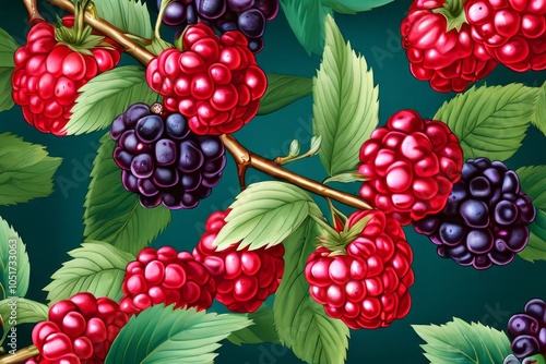 patterned backgroundusing a repeating pattern behind the berries photo