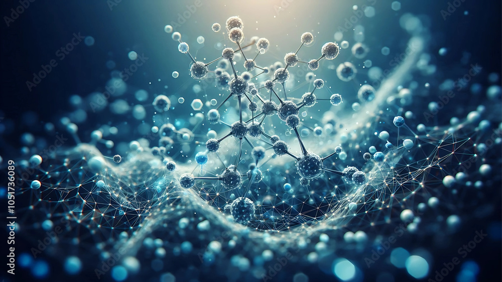 Abstract molecular model with interconnected atoms. Abstract molecular model with interconnected atoms.