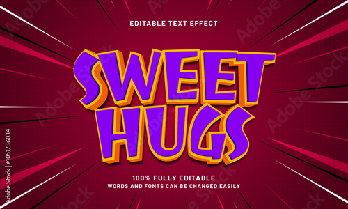 sweet hugs editable text effects with a kids and play theme