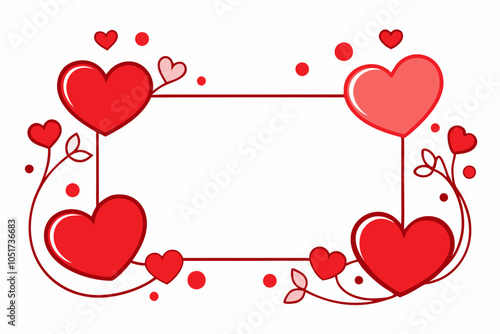 Happy valentine's day typography and love theme vector art illustration