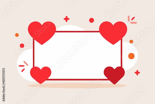 Happy valentine's day typography and love theme vector art illustration