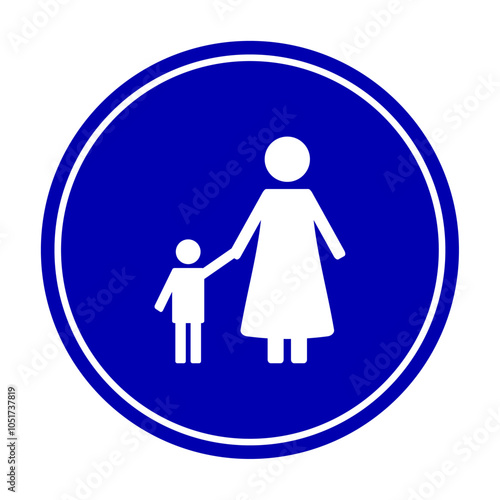 Sign pedestrian, area for walking, allowed for people, vector of prohibition traffic, warning and prohibited illustration