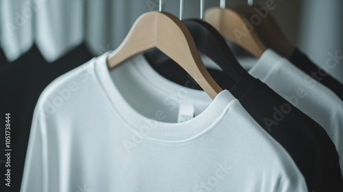 fashion t-shirt on hanger with white background, Captured by Sony Alpha a7 III camera, 8k, --ar 16:9 --v 6.1 Job ID: 2f817fe6-b084-4726-9b42-669e843c6d75