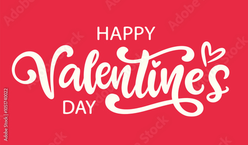 Happy Valentines Day Typography Greeting Lettering