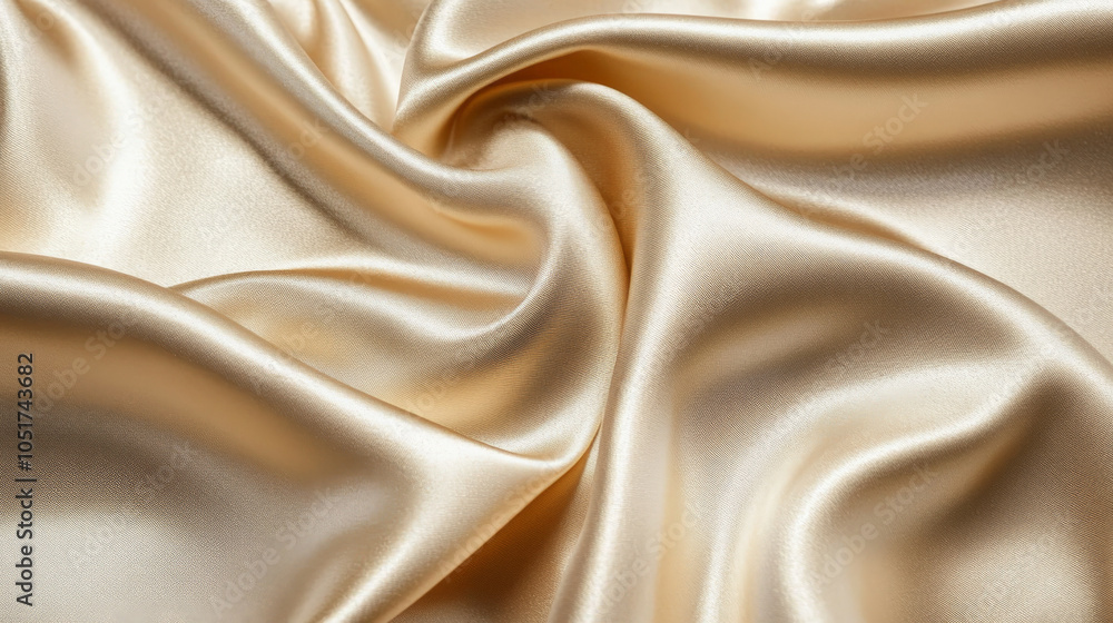 Fototapeta premium Gold satin fabric with gentle folds
