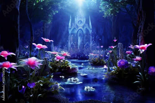 the enchanted garden a group of flowers with magical powers prot photo