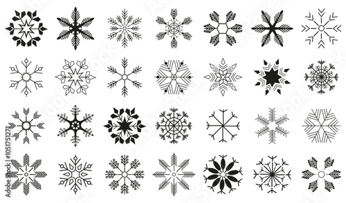 Set of snowflake icons. Snowflake icons for Christmas