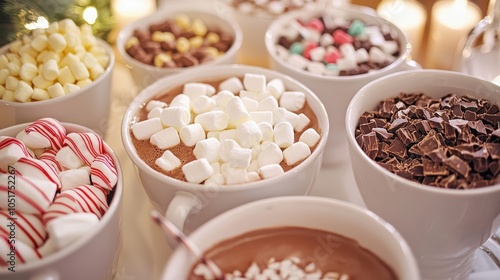 Deliciously Arranged Hot Cocoa Bar with Toppings