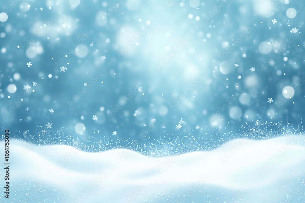 Christmas winter background with snow and blurred bokeh.Merry christmas and happy new year greeting card with copy-space. with generative ai Christmas winter background with snow and blurred bokeh.Merry christmas and happy new year greeting card with copy-space. with generative ai