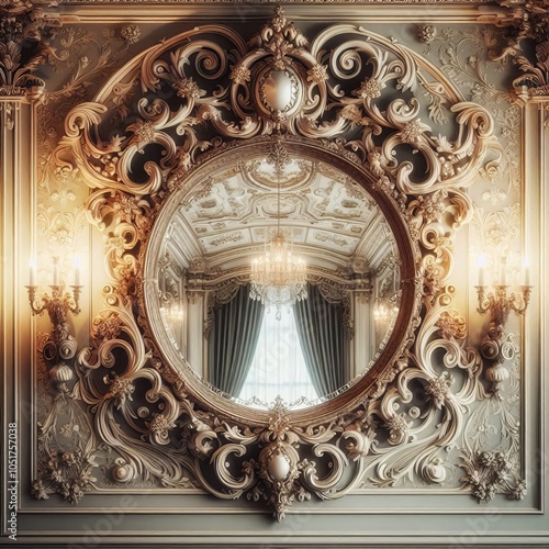 Victorian Mirror A mirror with a classic ornate frame often feat photo