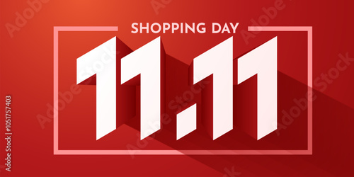 11.11 Shopping day sale. Global shopping world day. 11.11 Crazy sales online.