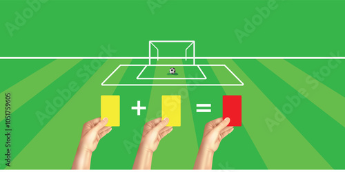 Tarjeta Roja - Red Card Soccer field referee yellow and red cards for sport vector design