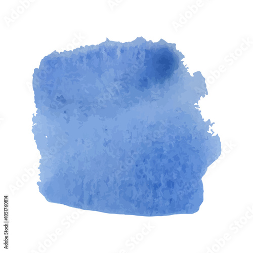 Sky blue watercolor brushstroke. Texture paint. Vector illustration isolated on white background	