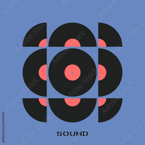 Vynil. Musical poster for your design. Music design elements for card, invitation, flyer. Music cover. Music background vector illustration. Vinyl records. Sound.