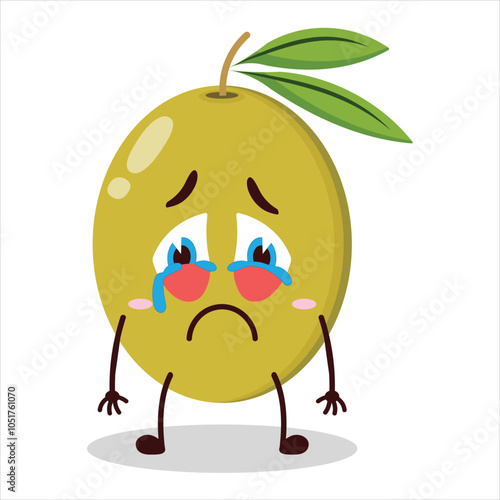 cute cry expression of olive character
