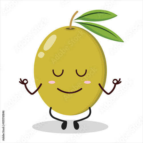 cute yoga expression of olive character