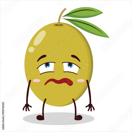 cute bored expression of olive character