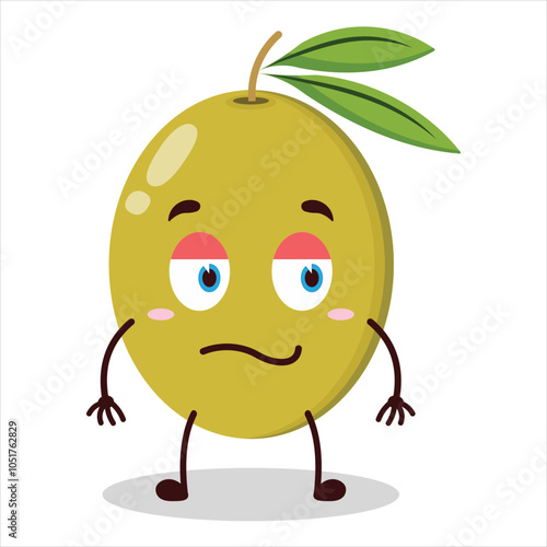cute silent expression of olive character