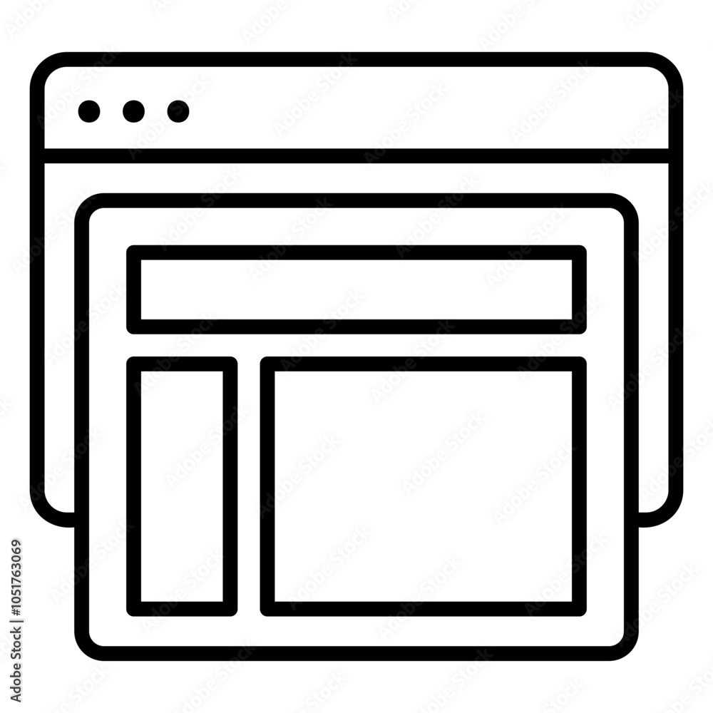 Obraz premium The layout icon of a website interface