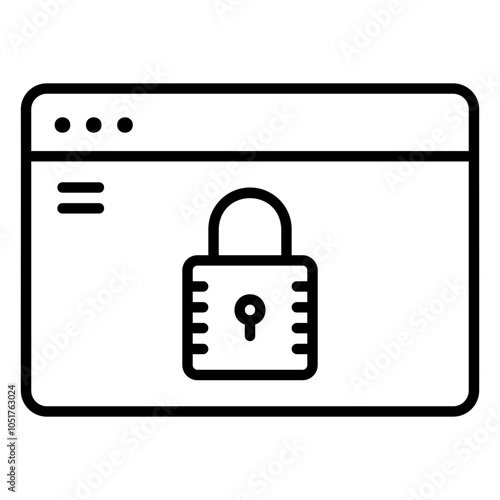 Website privacy icon with padlock for security