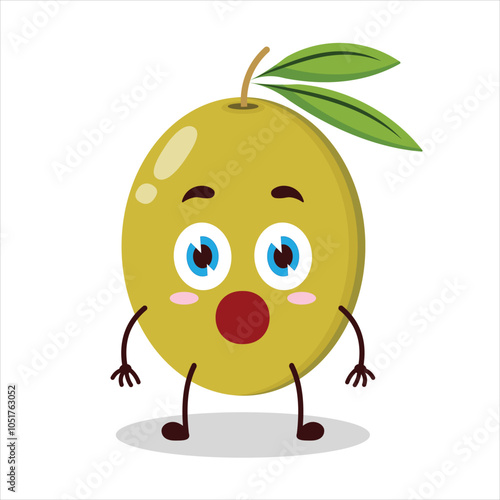 cute shocked expression of olive character