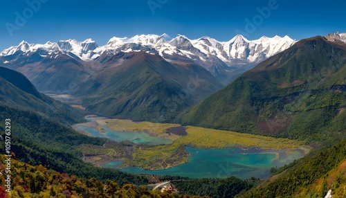 Snow-Capped Mountains in Jigme Dorji National Park photo