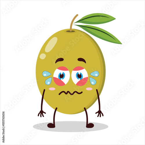 cute upset expression of olive character