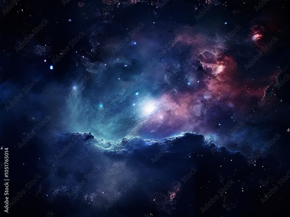Fototapeta premium Beautiful universe and nebula. Generative AI (생성형 AI)