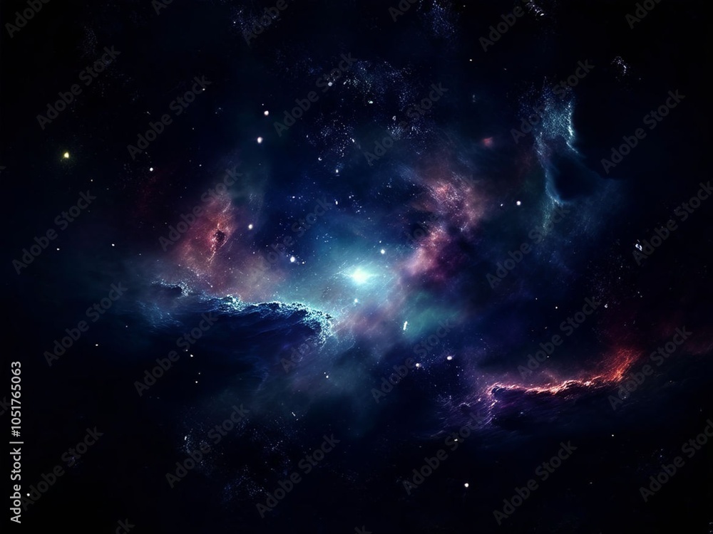 Fototapeta premium Beautiful universe and nebula. Generative AI (생성형 AI)