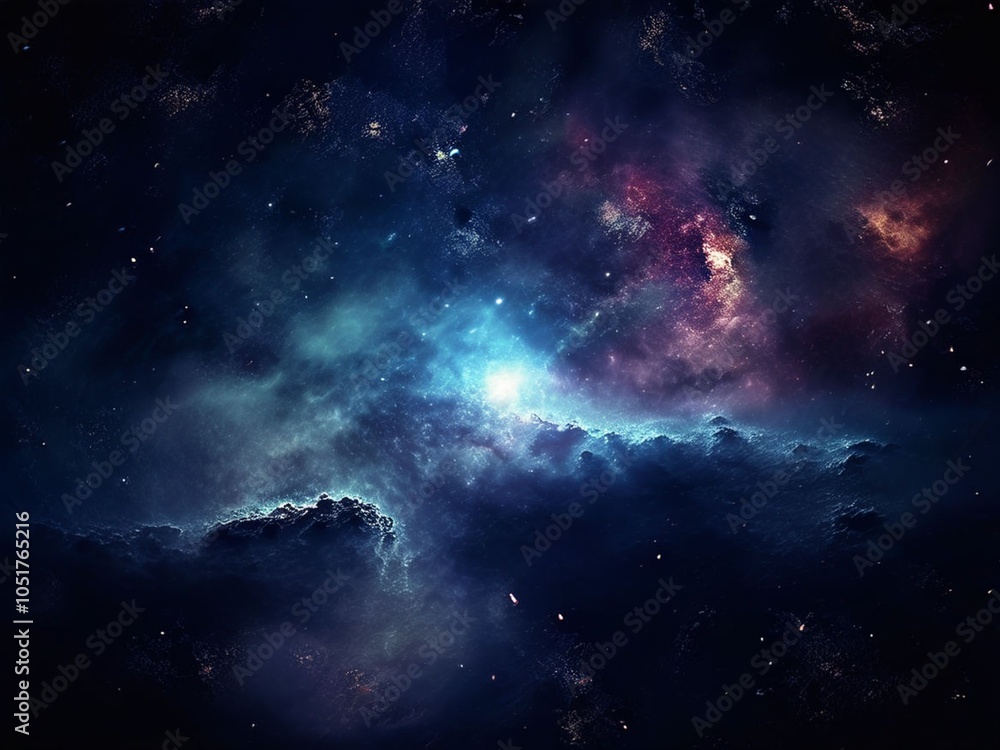 Fototapeta premium Beautiful universe and nebula. Generative AI (생성형 AI)