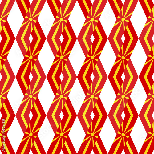 north macedonia flag rhombus pattern background. vector illustration