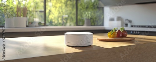 A smart home device that automatically reorders household supplies when they run low photo