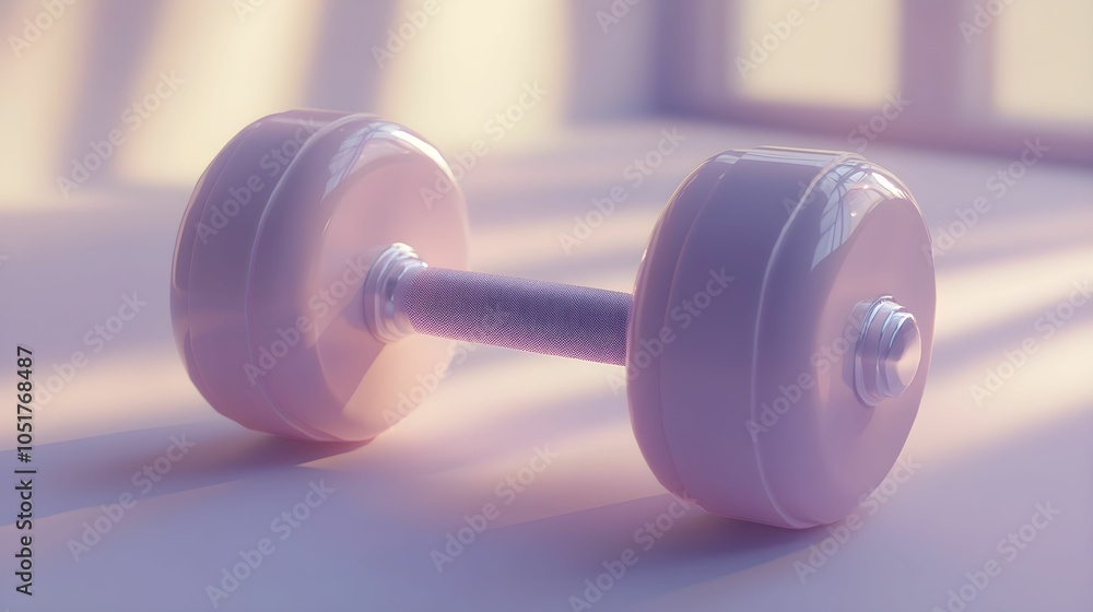 Fototapeta premium aktywny styl życia, fitness, hantle, trening, zdrowie, wellness, ikona 3D, pastelowe kolory, minimalistyczne, siłownia, ćwiczenia, siła, wytrzymałość, sport, aktywność fizyczna, zdrowe nawyki, motywac