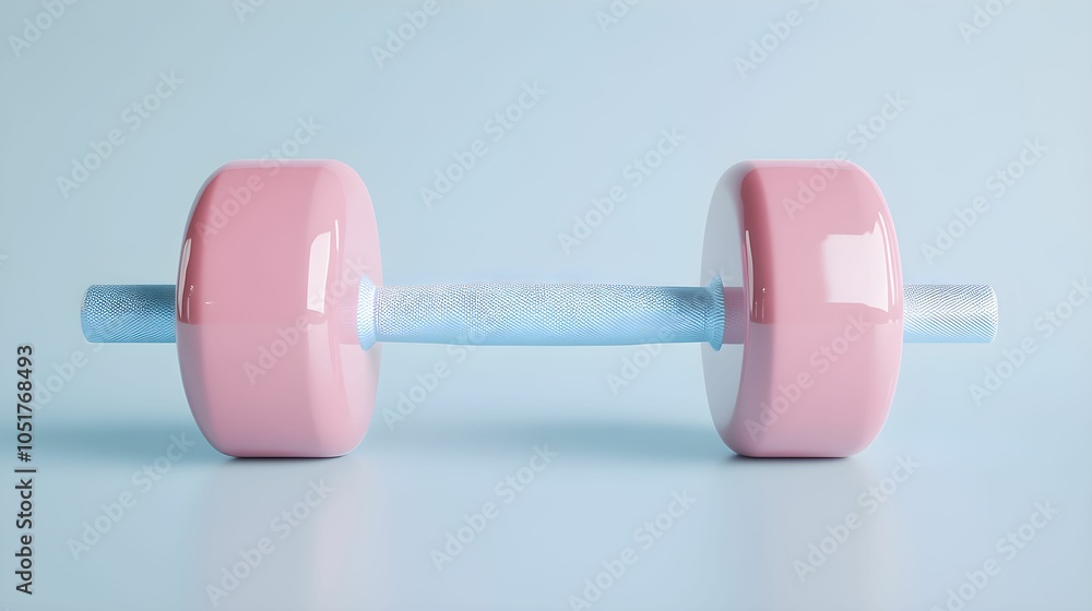 Naklejka premium aktywny styl życia, fitness, hantle, trening, zdrowie, wellness, ikona 3D, pastelowe kolory, minimalistyczne, siłownia, ćwiczenia, siła, wytrzymałość, sport, aktywność fizyczna, zdrowe nawyki, motywac