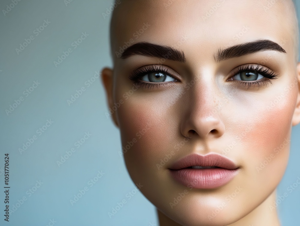 A close up of a woman's face with blue eyes A close up of a woman's face with blue eyes