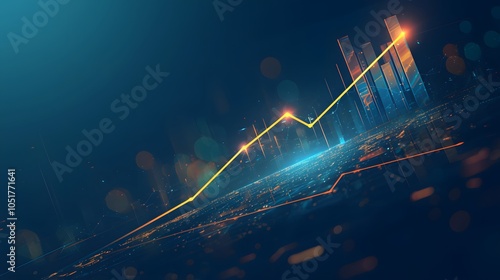 Abstract Financial Growth Background. Illustration background for presentation and wallpaper