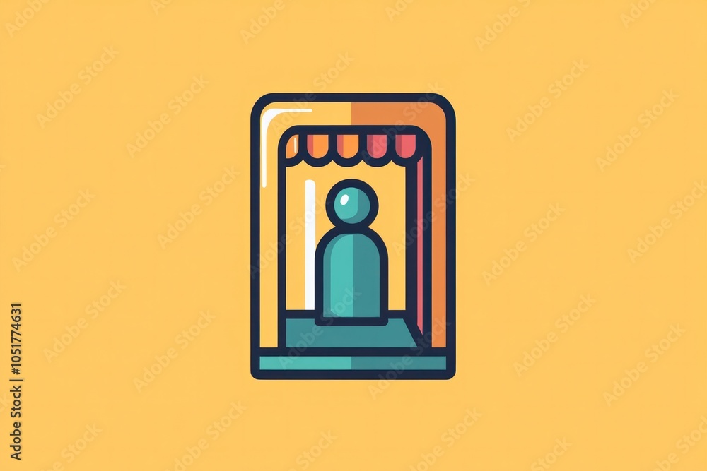 An icon of an election voting booth with a curtain and a person inside, symbolizing privacy and the right to vote. An icon of an election voting booth with a curtain and a person inside, symbolizing privacy and the right to vote.