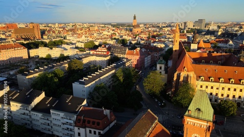 Wallpaper Mural city Europe beautiful top view aerial photography of Wroclaw Poland Torontodigital.ca