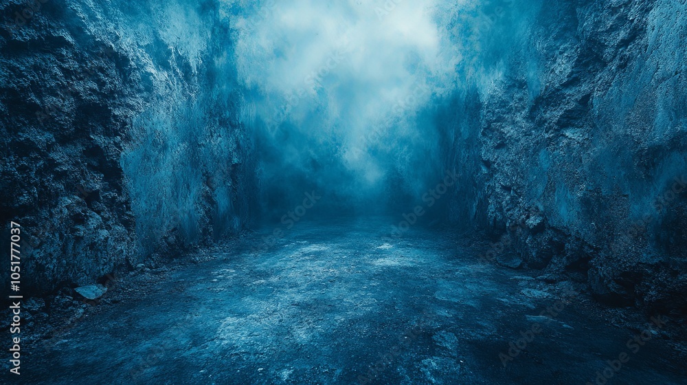 Ethereal Blue Landscape with Soft Light Streaks Ethereal Blue Landscape with Soft Light Streaks