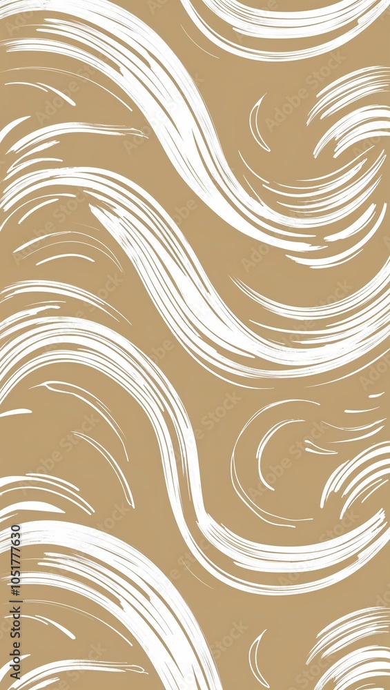 Fototapeta premium Light beige and white swirling brush lines with earthy feel pattern