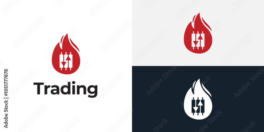 Trading candlestick logo icon template. Trading candlestick logo icon template.