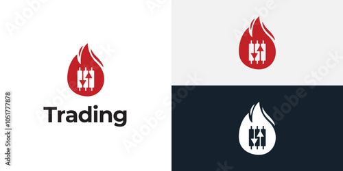 Trading candlestick logo icon template.