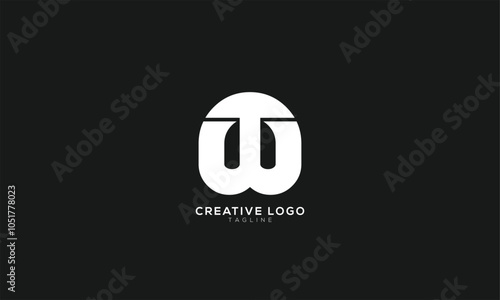 TW WT Abstract initial monogram letter alphabet logo design