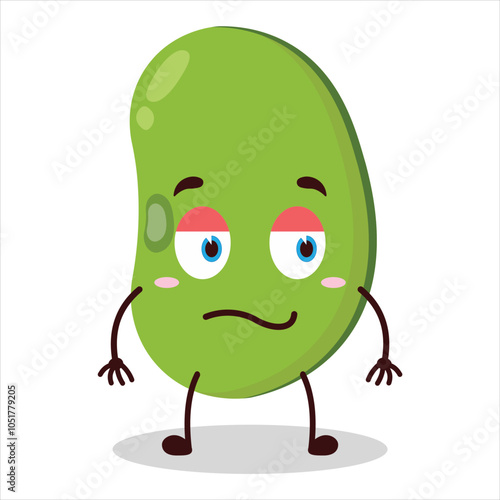 cute silent expression of mung bean  character