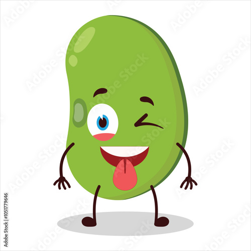 cute teased expression of mung bean  character