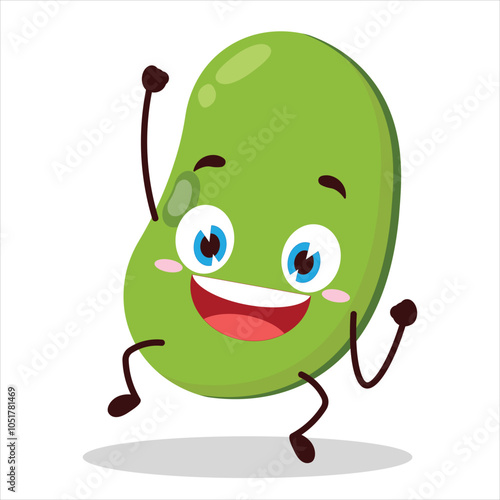 cute hurray victory expression of mung bean  character