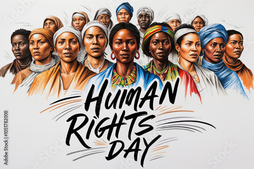 People of different ethnicities stand side by side together with text 