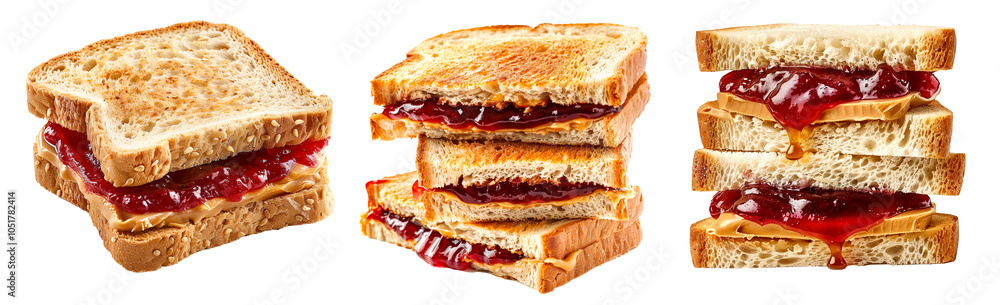 Delightful sandwich with fruit jam, meat and whole grain bread, perfect for a healthy meal. Delightful sandwich with fruit jam, meat and whole grain bread, perfect for a healthy meal.